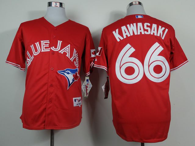 Men Toronto Blue Jays #66 Kawasaki Red MLB Jerseys
